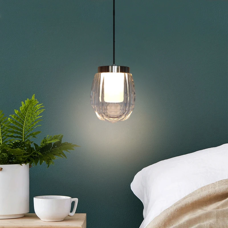 Скандинавская стеклянная Подвесная лампа светодиодный светильник для бара
