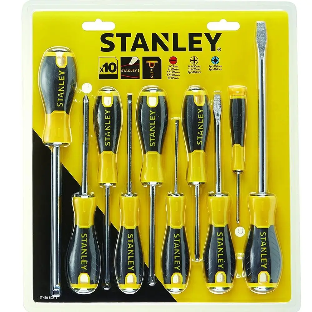 Stanley STHT060211 10 Piece Screwdriver Set, Ergonomic Design and High Quality Material