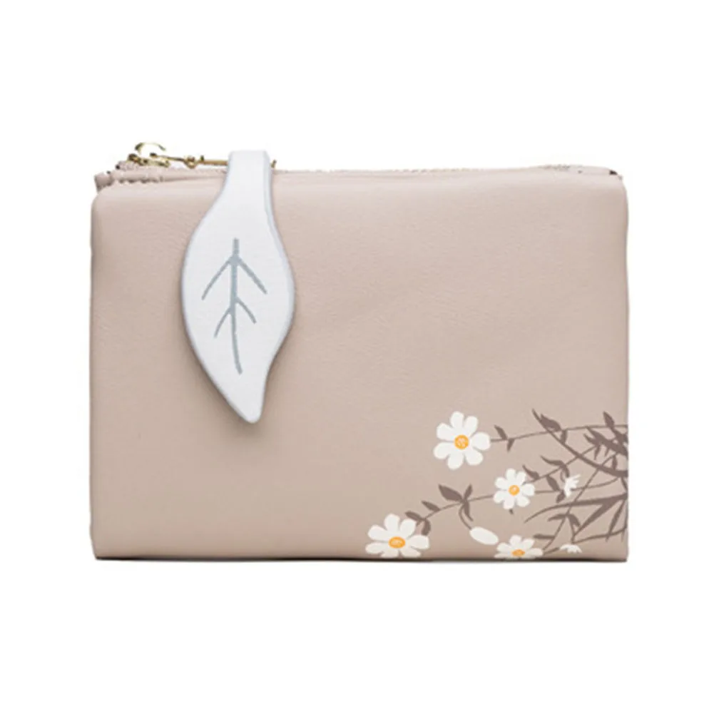 Fashion Leaves Buckle Flower Printed Wallet Ultra-thin Large Capacity Coin Purse for Women Girls Female сумка handbags