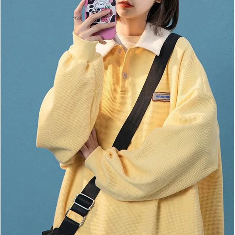 Модный Женский свитшот большого размера Y2K в Корейском стиле свободная Женская