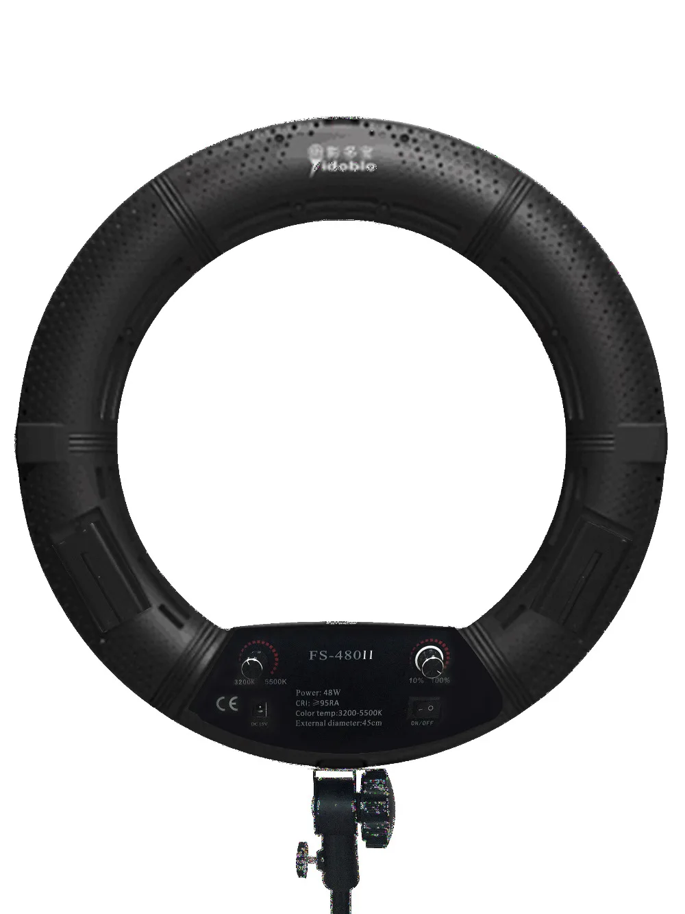 

Yidoblo Black FS-480II Camera Photo/Studio/Phone/Video 18 48W 480 LED Ring Light 5500K Photography Dimmable Ring Lamp