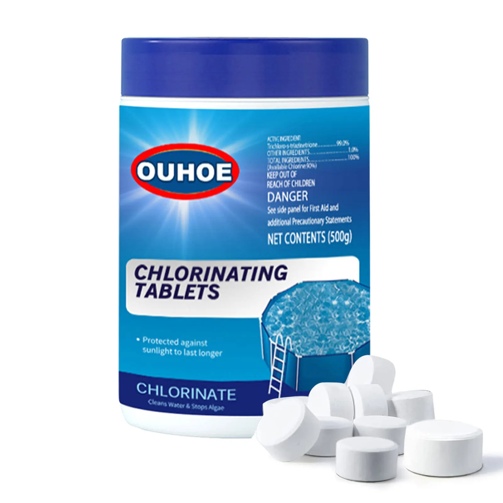 

Pool Chlorine Tablets 500 PCS Chlorine Tablets for Hot Tub Swimming Pool Chlorine Cleaner Long Lasting Chlorinating Tablets