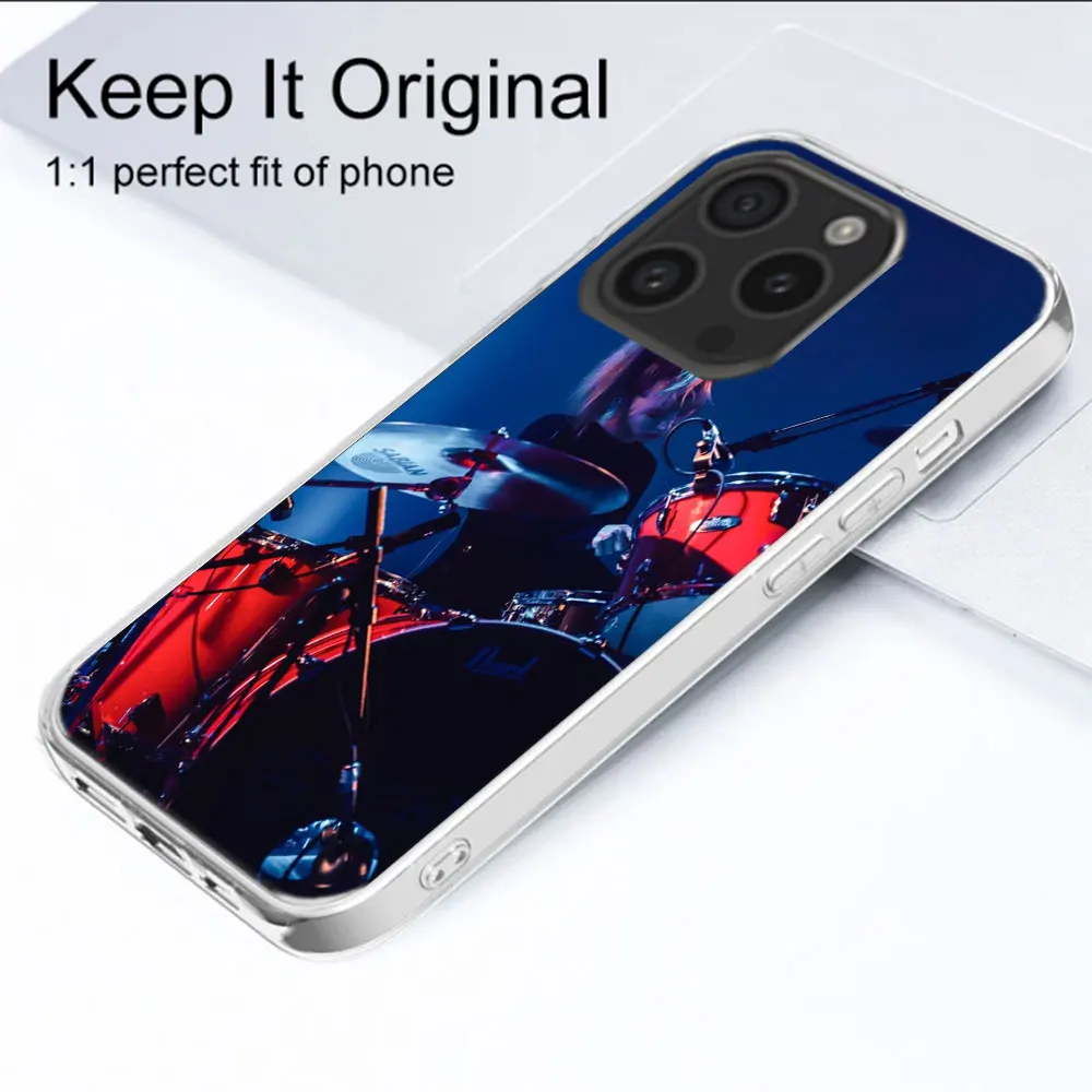 Прозрачный чехол для телефона Drum Drummer Music Dj Apple iPhone 12 13 Mini 11 14 15 16 Pro Max мягкий XS MAX XR