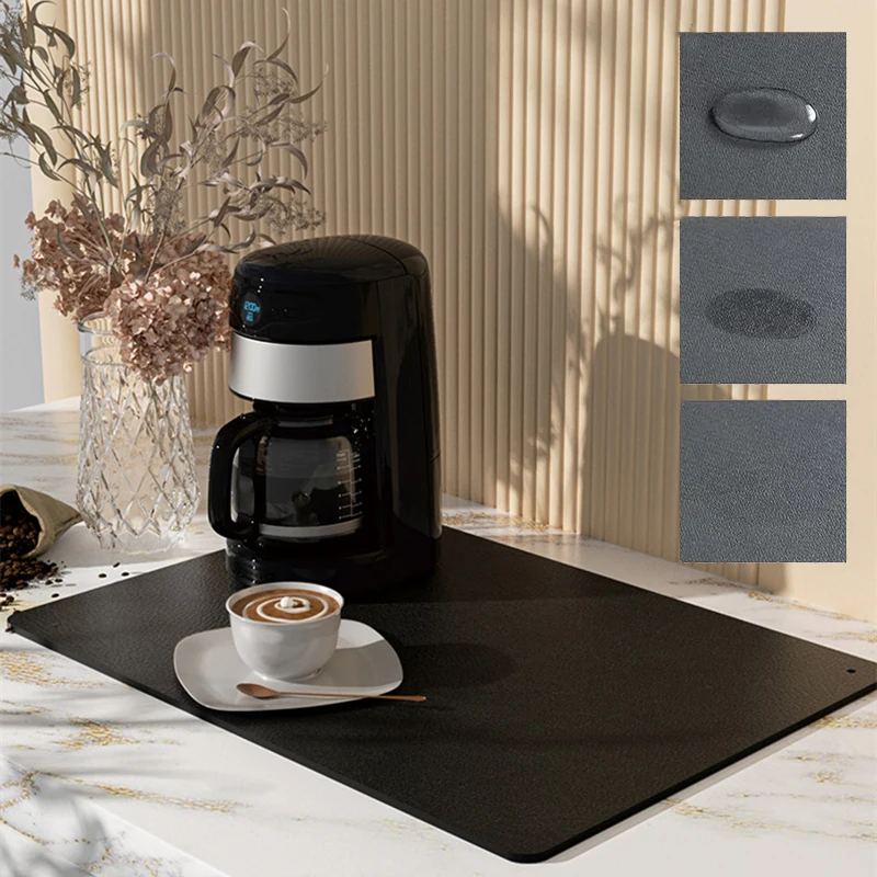 

Tableware Mat Kitchen Super Absorbent Draining Mat Coffee Dish Drying Pad Countertop Protector Placemat Bathroom Quick Dry Pad
