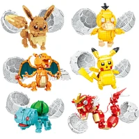 pokemon pikachu building blocks toys splicing assembled pocket monster figure model diy toy