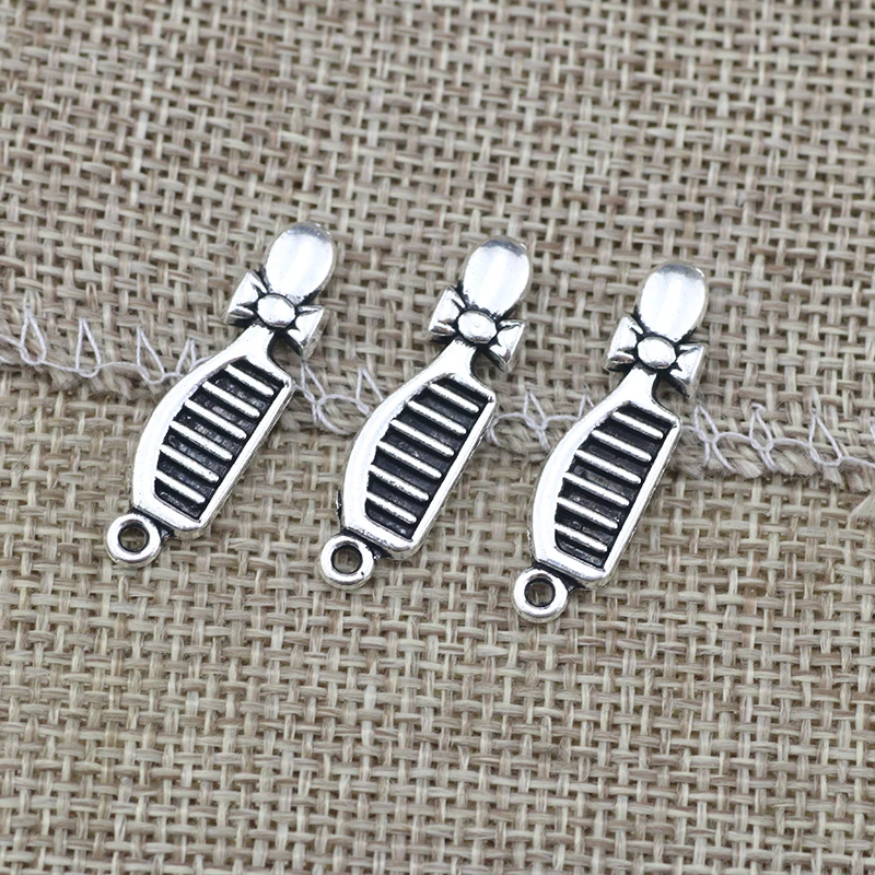 

Подвеска-гребень 8*28 мм, 10 шт./лот, Подвески для изготовления ювелирных изделий своими руками, подвеска-гребень античного серебра, Очаровательная Оптовая Продажа