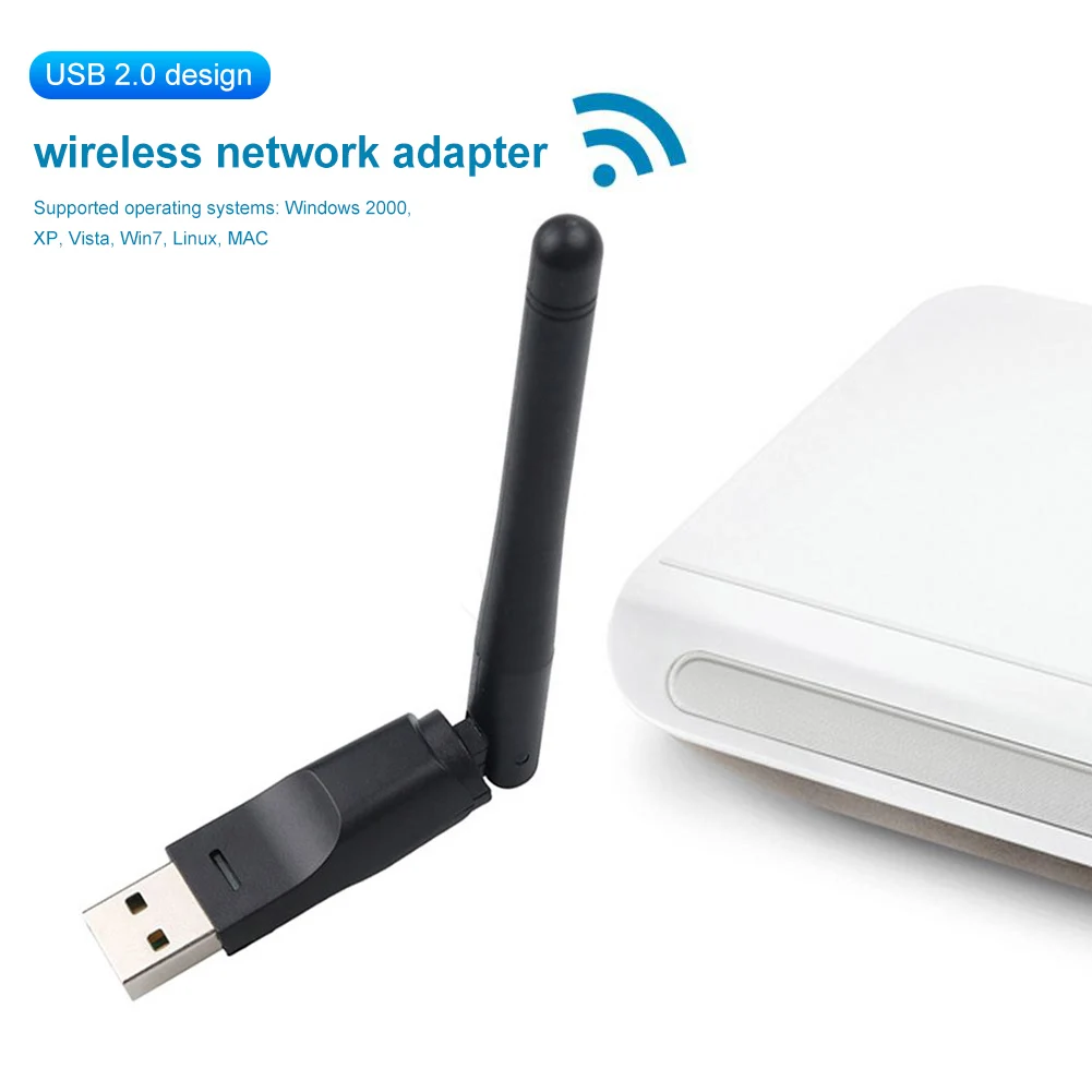 

150Mbps WiFi Adapter Dongle 2.4GHz USB Network Card Receiver 802.11n/g/b with Antenna 2dBi for PC Desktop Laptop