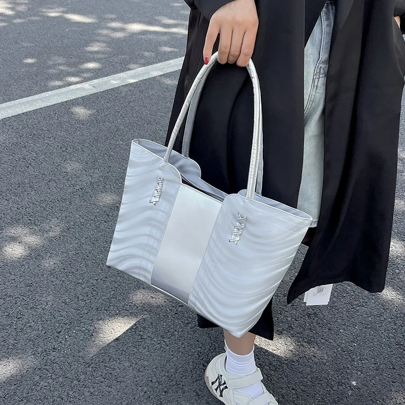 Модная Сумка-тоут с волнистым рисунком для женщин вместительная дамская сумочка