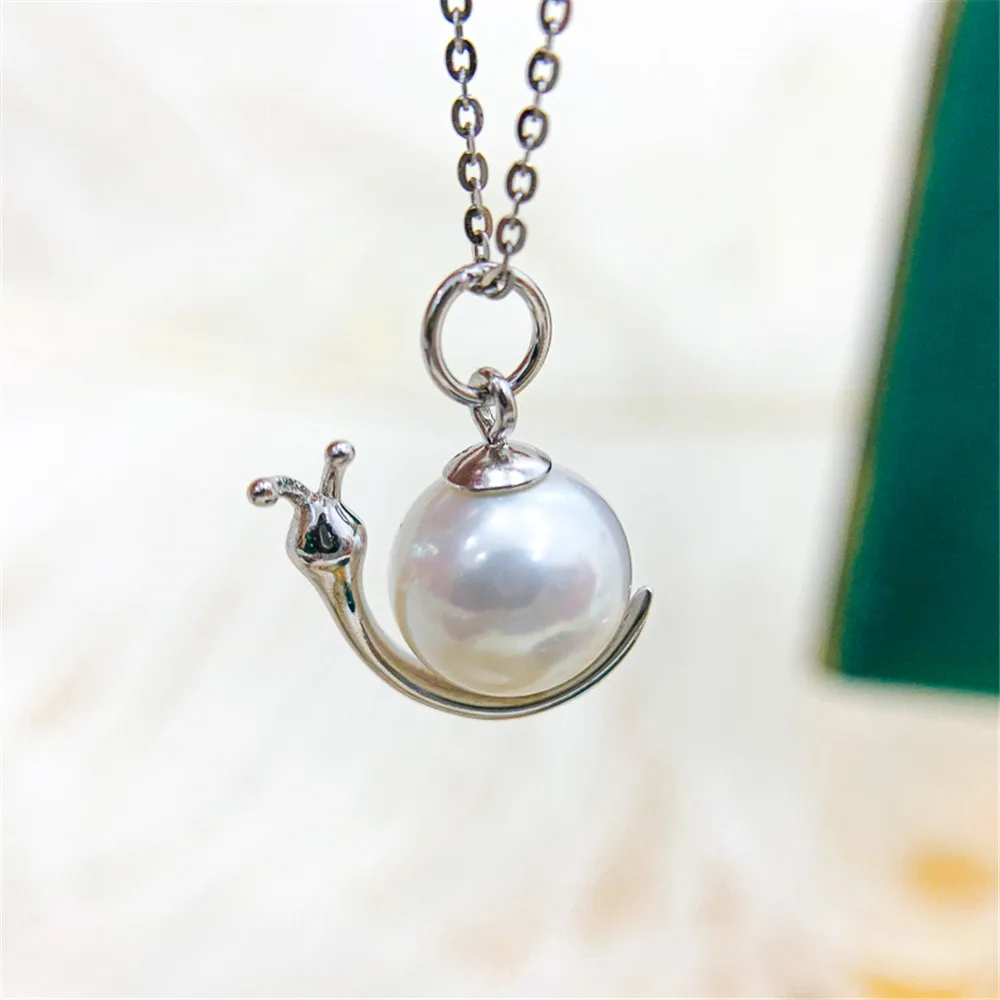 

DIY Pearl Accessories 925 Silver Pendant Empty Hold Fashion Gold Silver Necklace Pendant Suitable for Embedding 9-11mm Beads