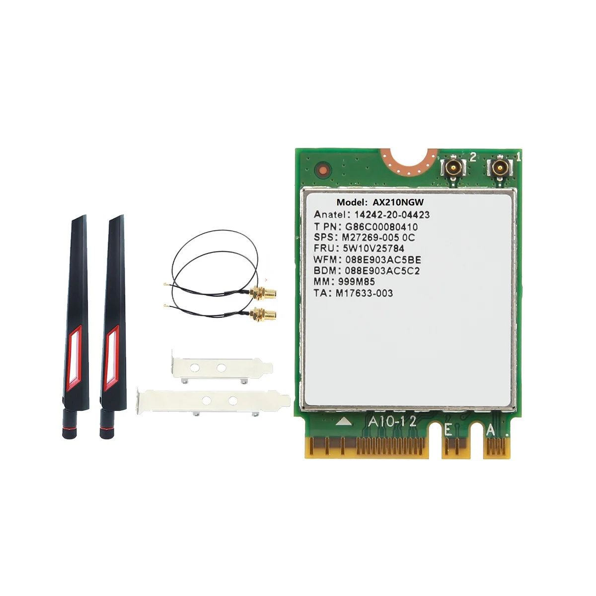 

AX210 AX210NGW WiFi Card+Antenna WIFI 6E Bluetooth 5.2 2.4Ghz 5Ghz 3000Mbps M.2 Wireless Adapter 802.11Ax Network Card