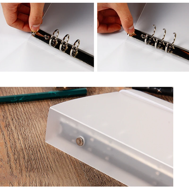 A6 прозрачная обложка для блокнота с вкладышами 12 шт. 6 отверстий карманы из ПВХ