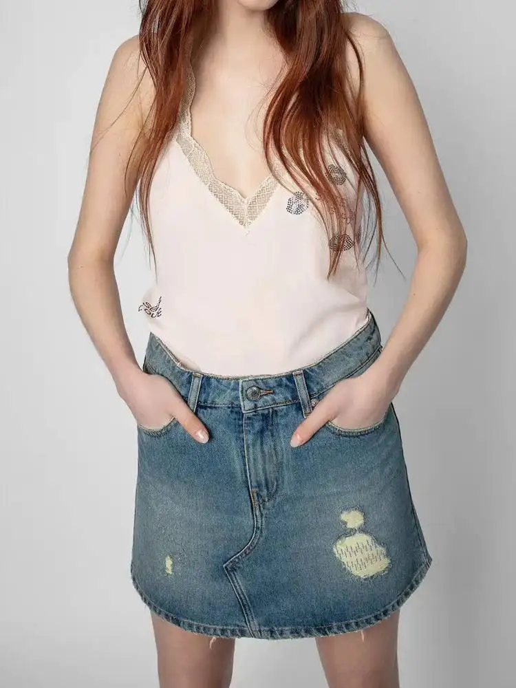 Лето 2022 классическая женская кофта из 100% шелка кружевные топы с V-образным