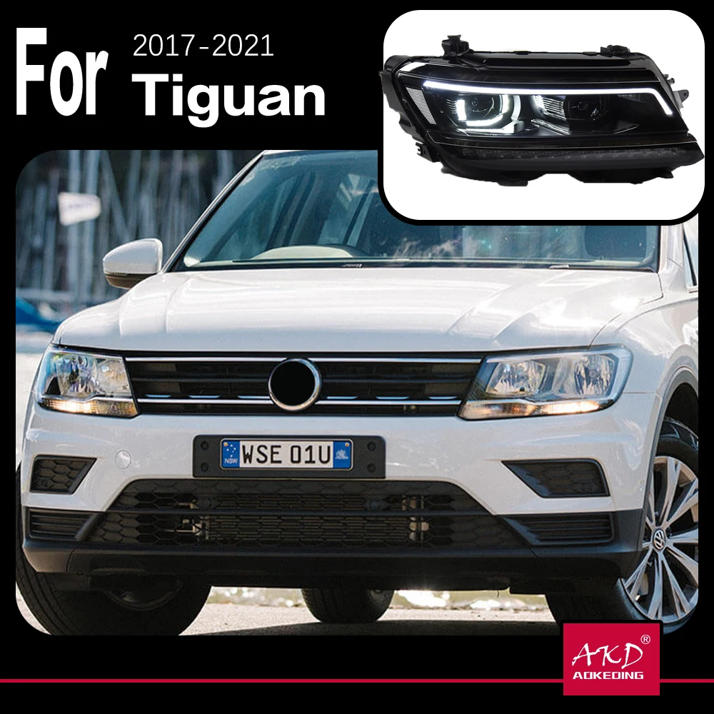 AKD Автомобильная модель фары для Tiguan 2007-2012 Светодиодная лампа Новый X