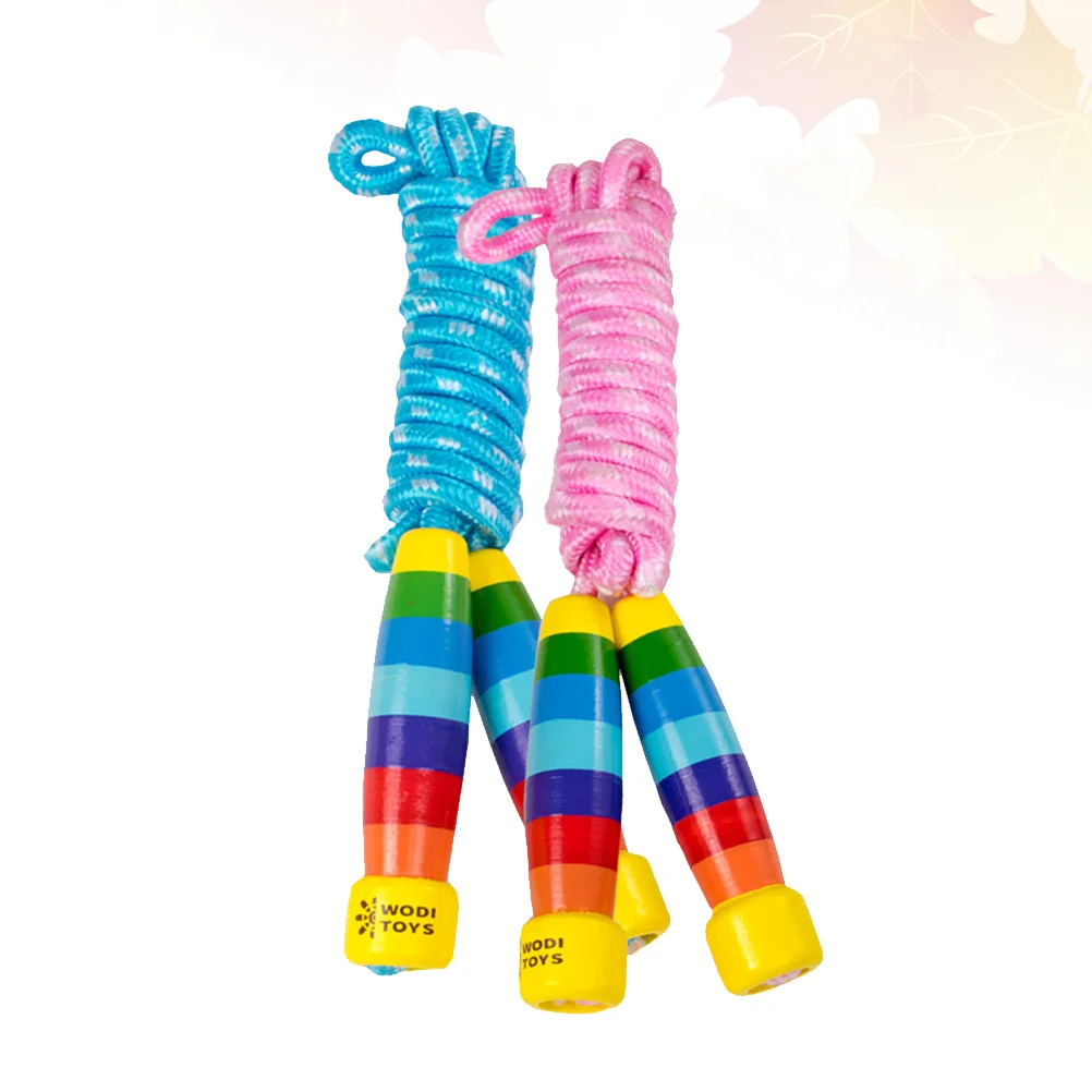 

Rope Jump Skipping Exercise Kid Jumping Ropes Kids Handle Wood Cardio Equipmenttool Fitness Toddler Home Boys Sportsgirls