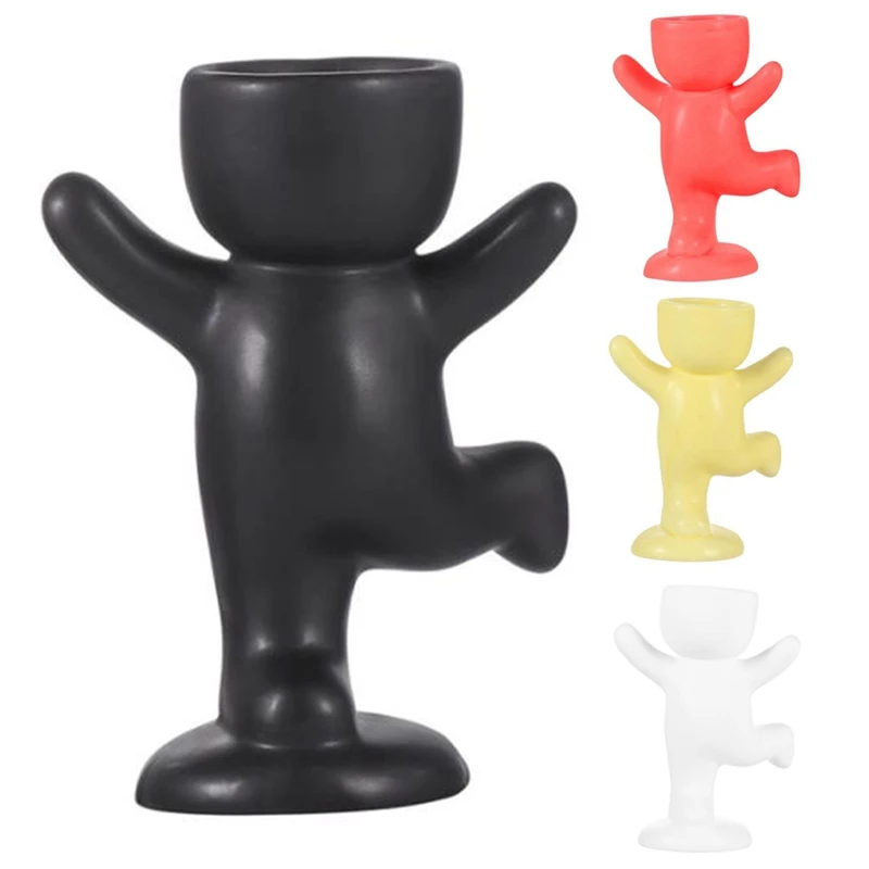 

Лучший керамический цветочный горшок в форме человека, Креативный цветочный горшок, ваза, керамические изделия, горшок для растений, украше...