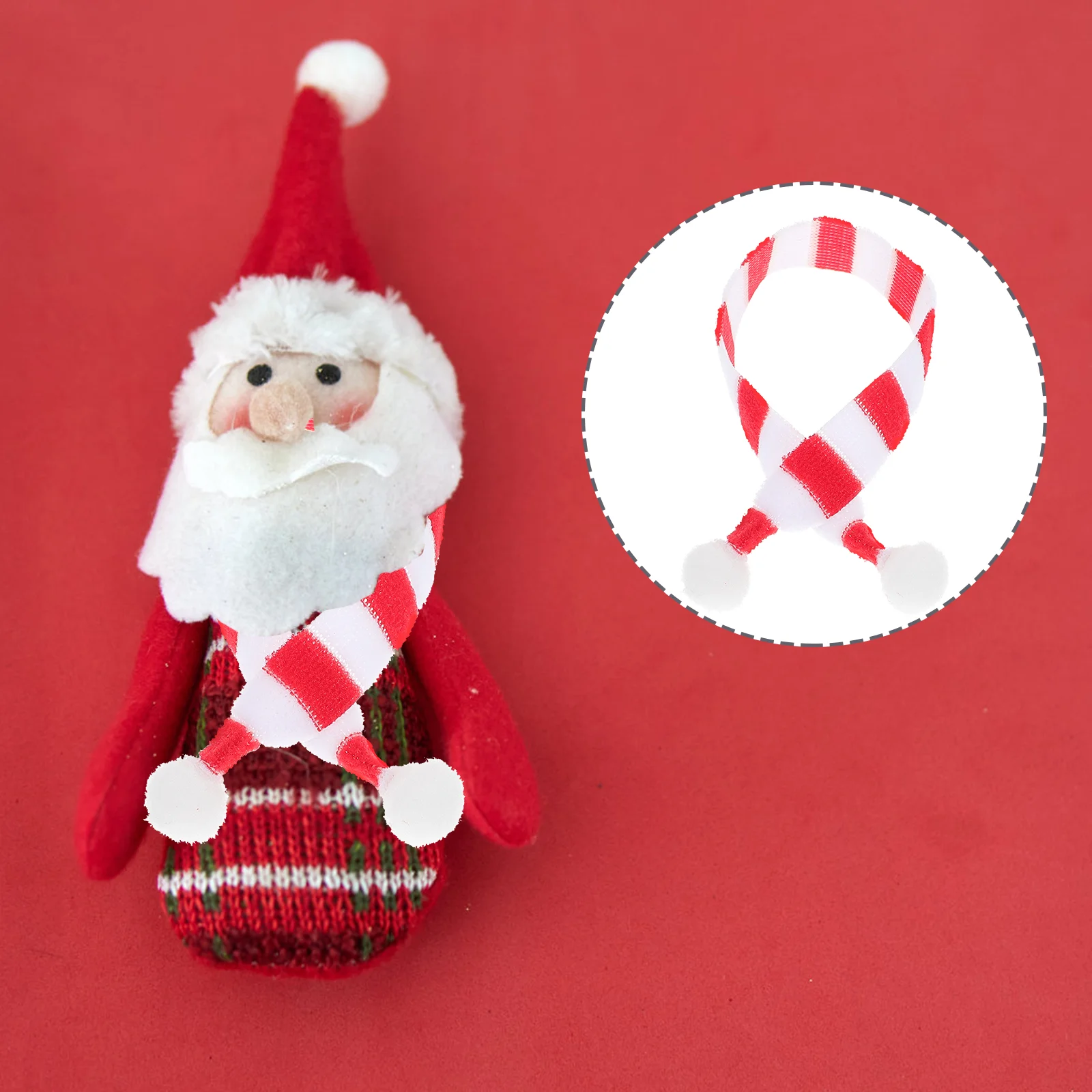 

Santa Claus Outfit Mini Doll Scarf Wine Bottle Neckerchief Miniature Scarves Christmas Wine Bottle Cover Topper 20Pcs Diy Crafts