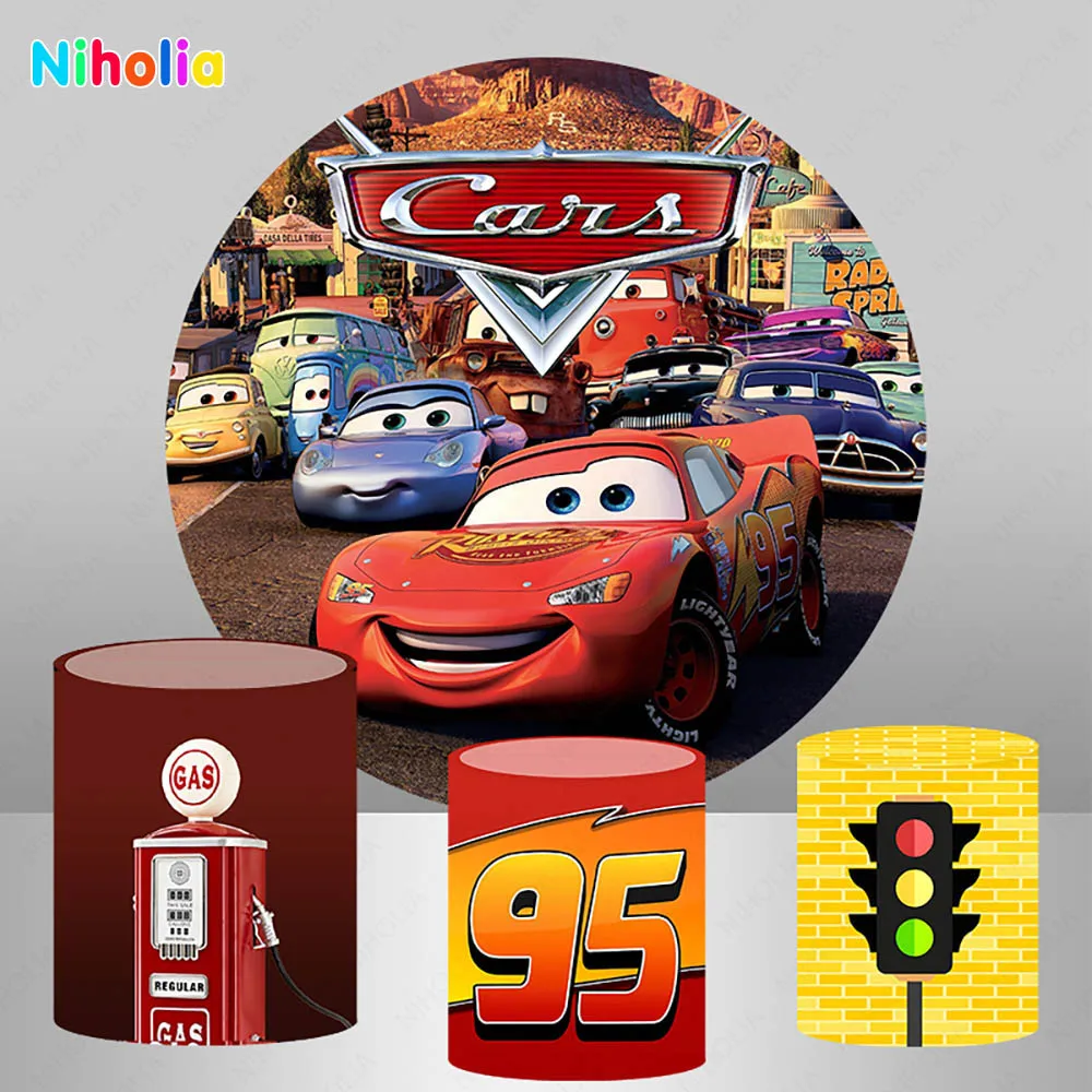 

Студийный фон Disney Cars McQueen с круглым покрытием и именем мальчика на заказ