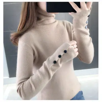 

Новинка 2021, стильный женский вязанные свитера, топ с круглым вырезом, корейский стиль, Pull Femme GRAY22