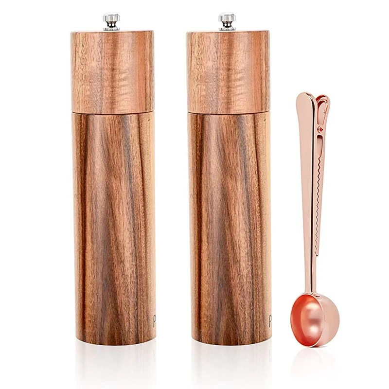 

Bestwooden Salt And Pepper Grinder,Adjustable Manual Salt Grinder, Pepper Grinder For Picnic, Restaurant,Dinner,Barbecue
