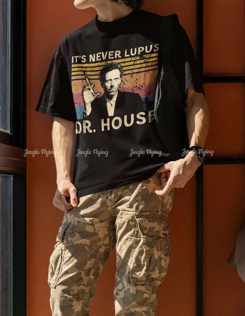 Винтажная футболка с надписью It's Never Lupus Dr House