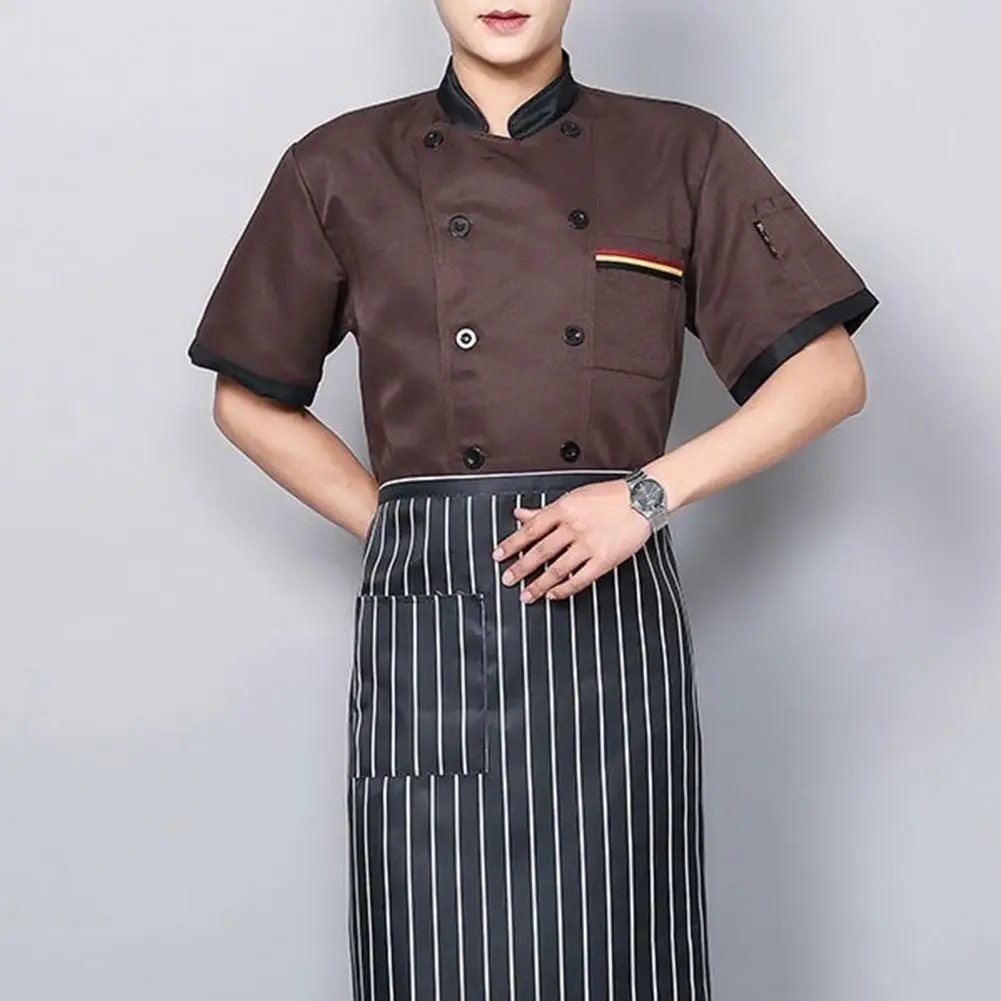 

Breathable Uniform Chef Shirt Uniform Chef Shirt Pocket Moisture Wicking Bakery Food Service Cook Coat Stain Proof