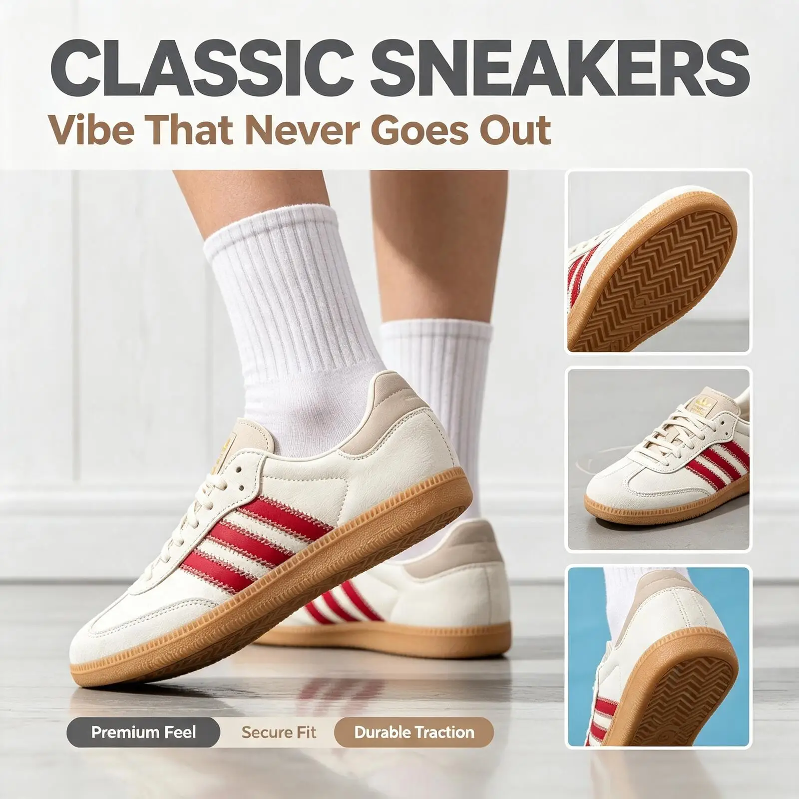Фото Женские повседневные кроссовки Adidas Originals IH9055 2026 с технологией Cold Cement и резиновой подошвой, комфортные, белые №1