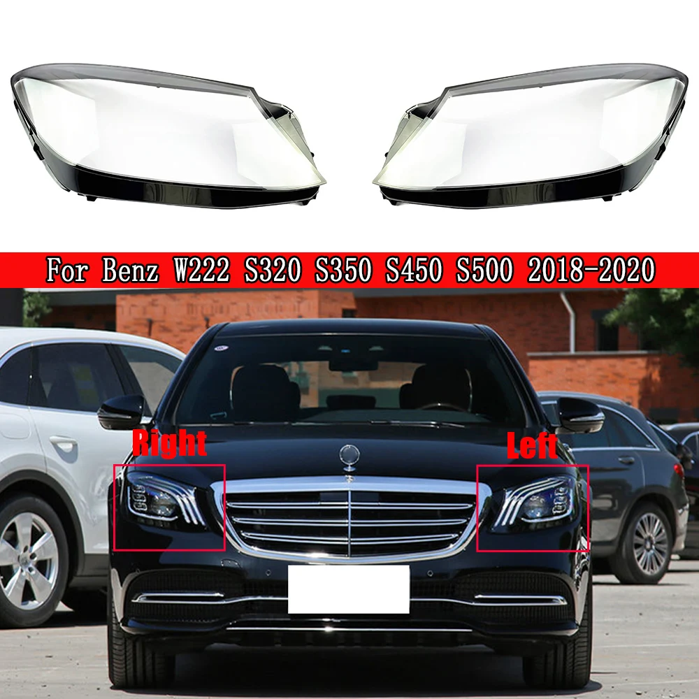 Car Front Headlight Lens Cover Lampshade Glass Lampcover Caps Shell For Mercedes-Benz W222 S320 S350 S450 S500 2018 2019 2020