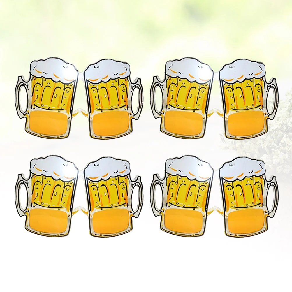 

4 Pcs Beer Mug Glasses Overflow Funny Creative Beer Cup Party Supplies Spectacles for Carnival Activities