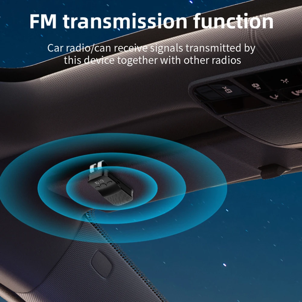 Bluetooth 5 4 Динамик Громкая связь Автомобильный комплект FM-трансмиссия