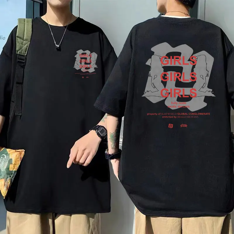 

Fashion Kpop RR Kankan Girls Girls Girls Print Tshirt Women Men Hip Hop 100% Cotton Tees Woman Oversized Short Sleeve T-shirt