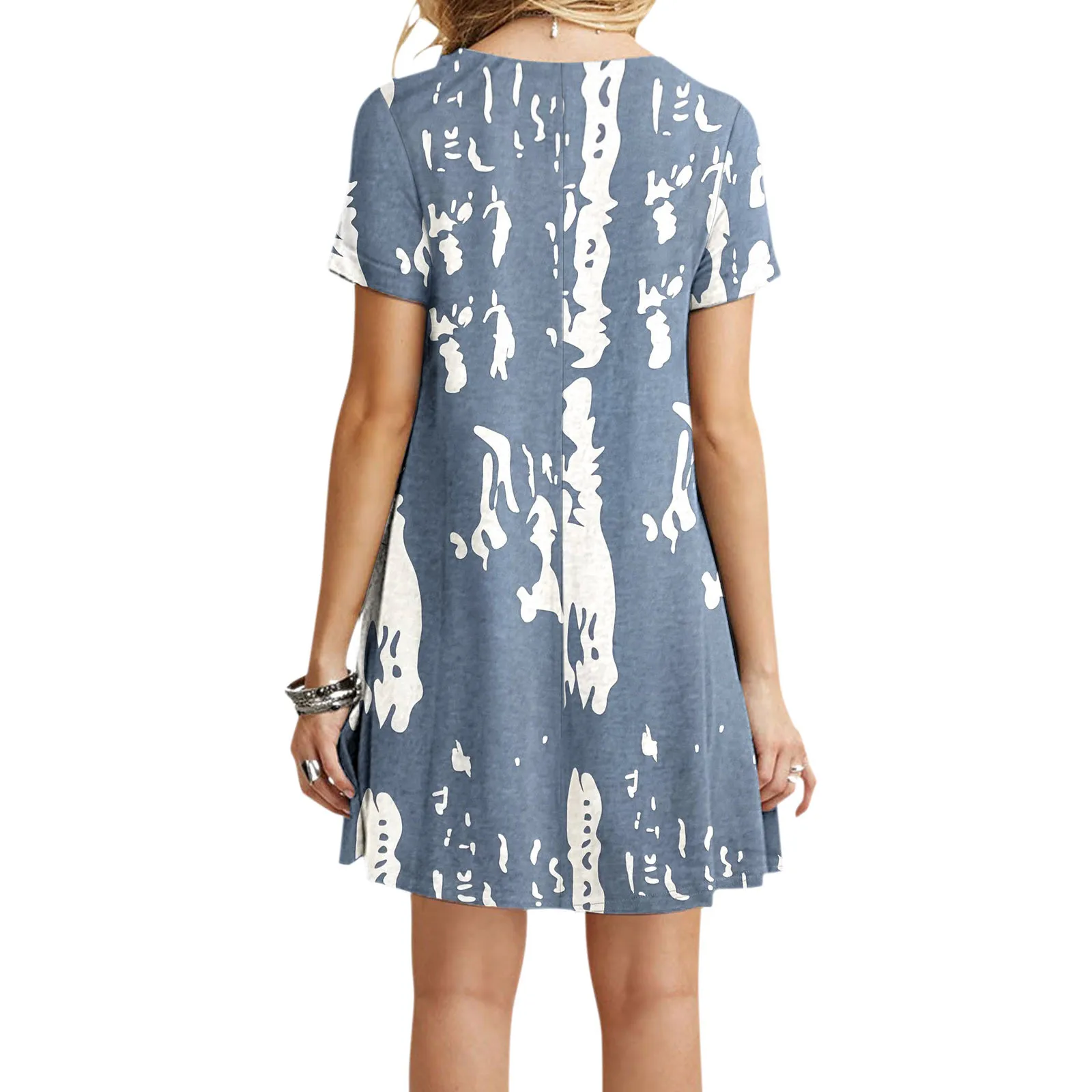 

Women Summer Casual T shirt Dress Short Sleeve Boho O Neck Print Fashion Dresses for Women Casual Summer Sexy Tunic