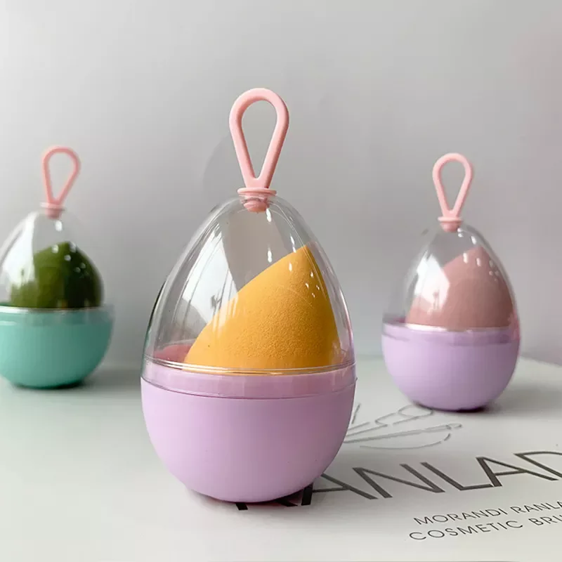 

2022NEW Transparent Puffs Drying Box Storage Case Portable Sponge Stand Cosmetic Egg Shaped Rack Makeup Blender Puff Holder