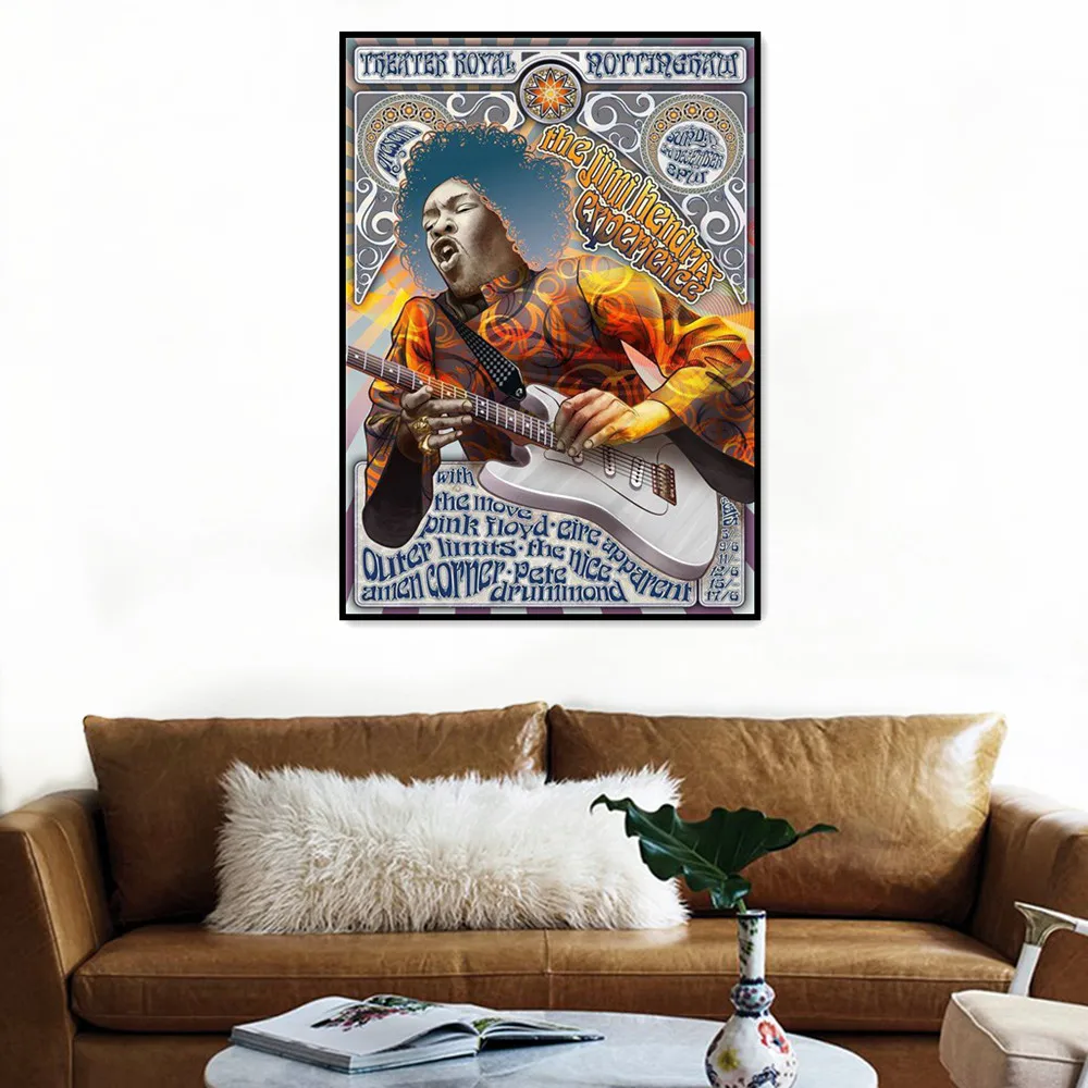 

JIMI Hendrix Band Music Wall Art Poster and Prints Canvas Paintings Modular Wall Hanging Pictures Modern Living Room Decor Mural