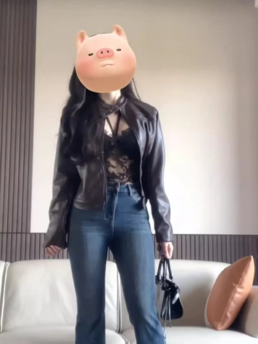 Black Lace Cami Women Autumn and Winter Inner wear Bra Straps Pad One-Piece Bottoming Stacked Hanging Neck Top