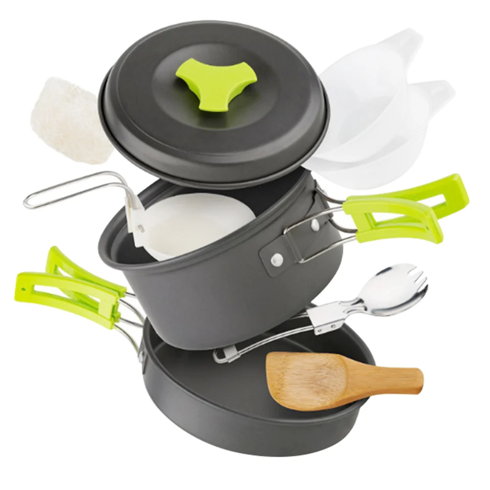 

1 set of Folding Tableware Camping Accessories Camping Supplies Camping Cookware Outdoor Pots Portable Pots for Camping Hiking