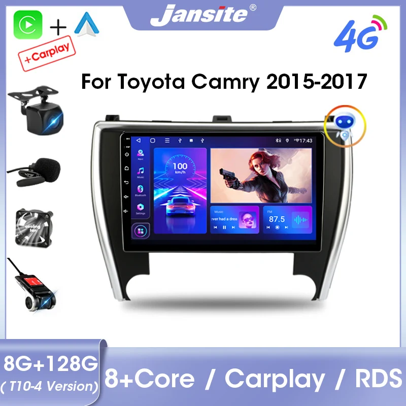 

Jansite 2 din Android 11.0 Car Radio For Toyota Camry 8 50 55 2015-2017 Multimedia Video Player GPS Stereo Carplay Auto RDS DSP