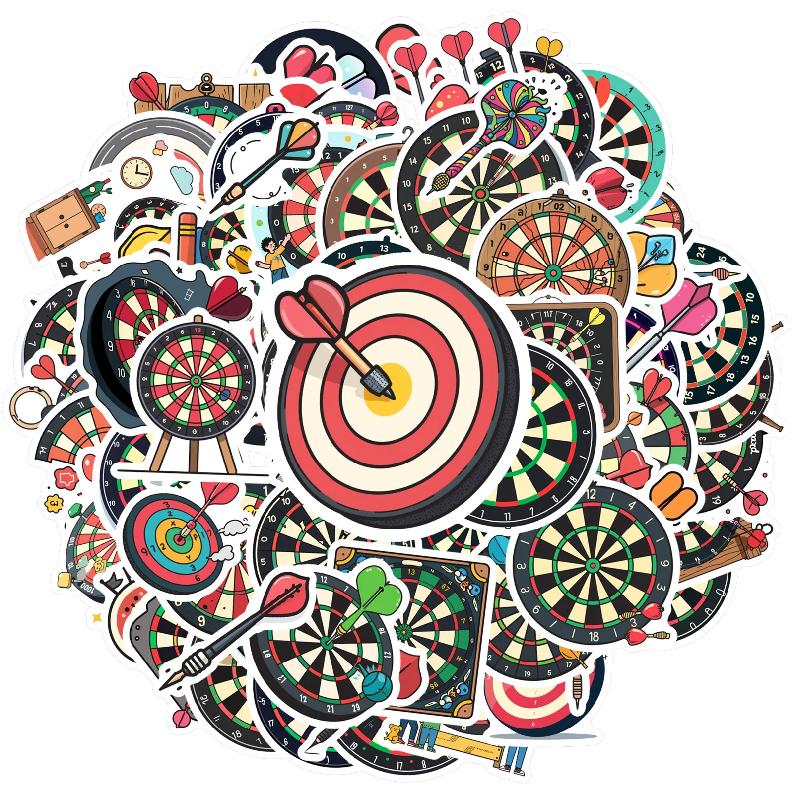 

35-100 шт., игривые наклейки с мишенями, мультяшные дартс, граффити, наклейки, наклейки для телефона «сделай сам», ноутбука, скрапбукинга, велосипеда, гитары