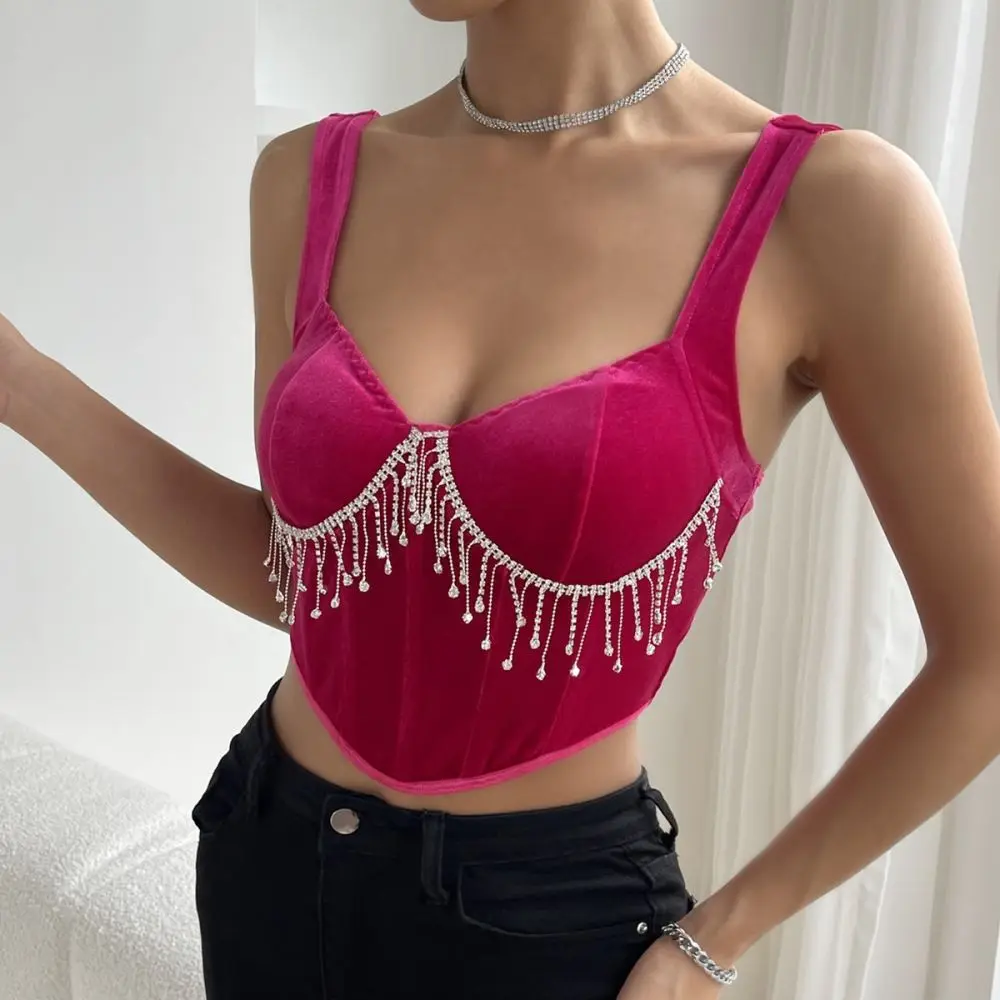 

PassionLAB Hot Sale Babes Low Cut Suspenders Backless Small Tank Top
