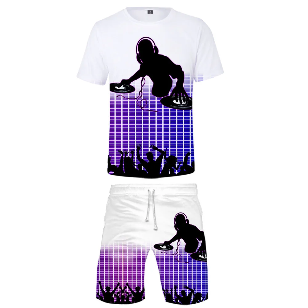 

Костюм с шортами с коротким рукавом для мужчин и женщин, модные штаны из чистого хлопка с апертурой пламени, футболка с 3D Цифровым принтом 21