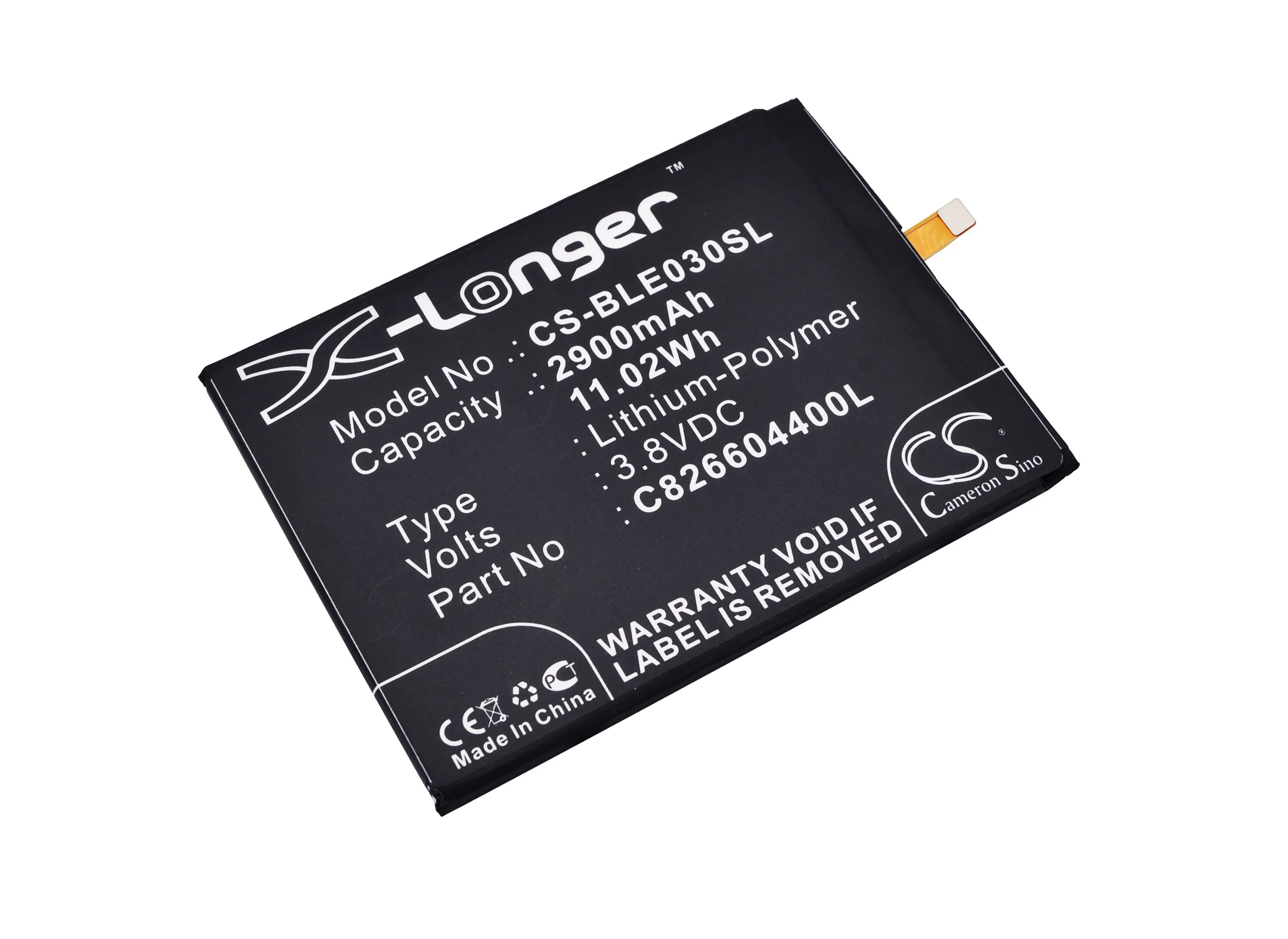 

CS 2900mAh / 11.02Wh battery for BLU E010Q, E030US, Energy X, Energy X Plus C826604400L