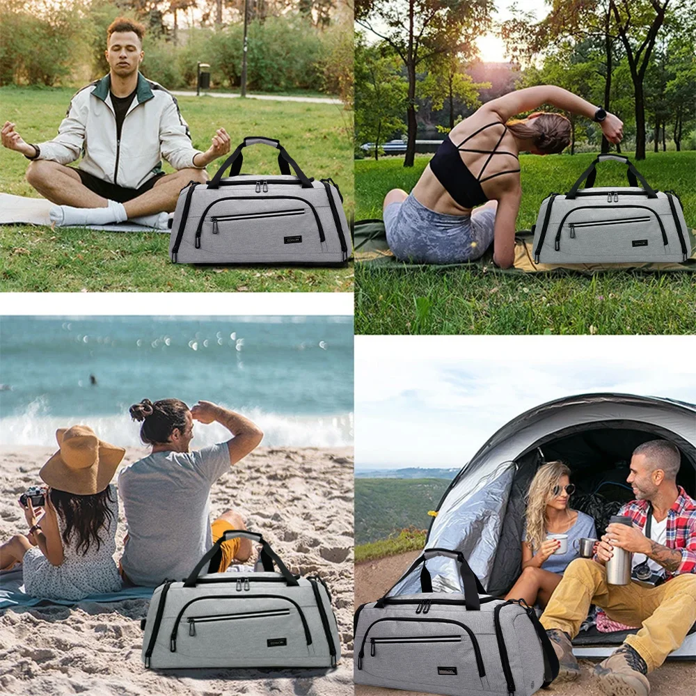 Men Gym Bag Large Capacity Training Fitness Workout Sports Bag Backpack Dry Wet Yoga Bags Business Travel Bag With Shoes Pouch