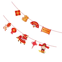 2pcs banners spring festival bright auspicious party ornament pulling flag pendant