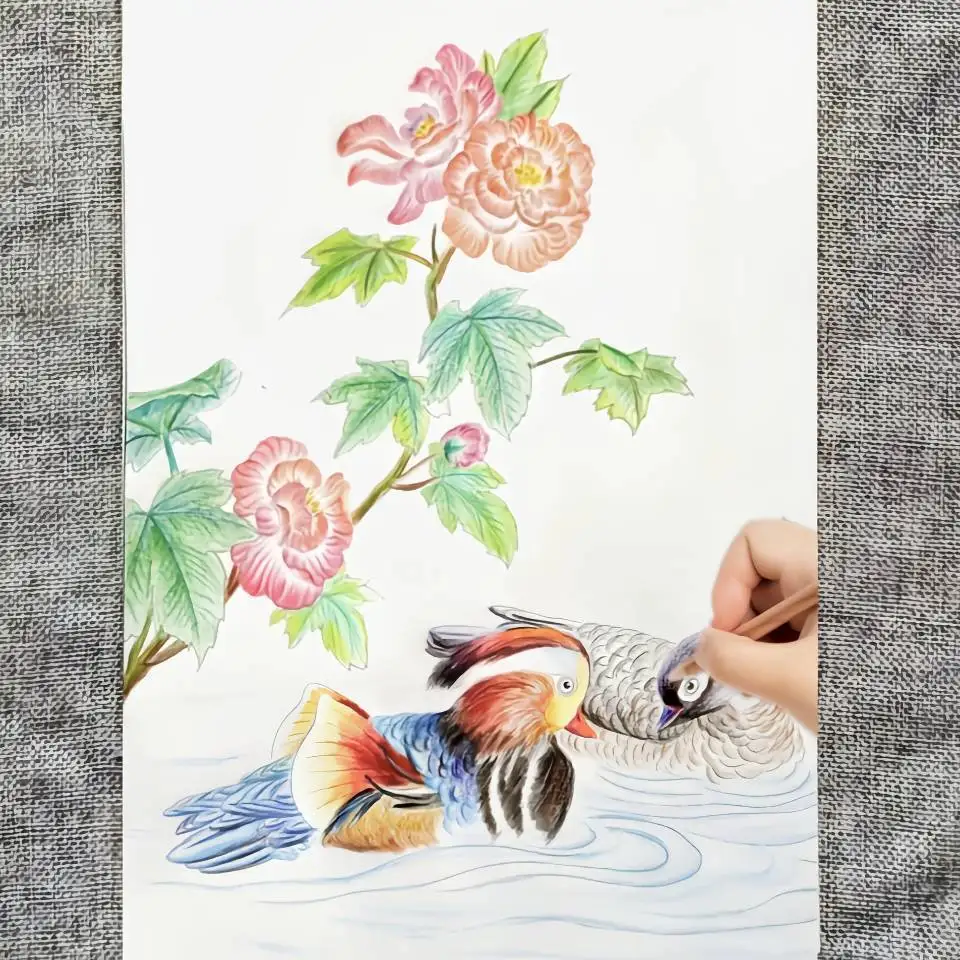 

Sketch Painting Copy Coloring Chinese Line Drawing Plum Orchid Bamboo Chrysanthemum Flower Bird Fish Zero Basic Beginner Art