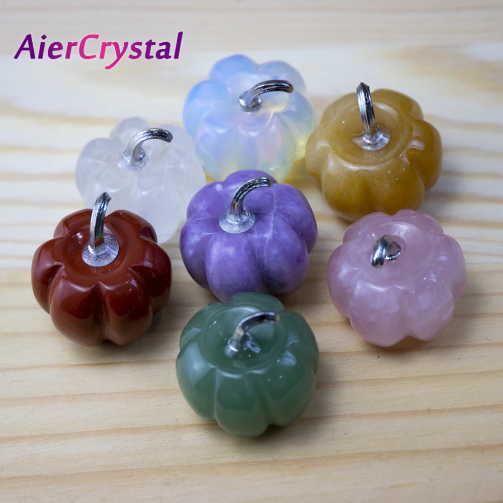 

Natural Crystal Pumpkin Figurine Topaz Green Fluorite Gem Stones Carving Healing Halloween Decor Accessorie Kids Gift Room Decor