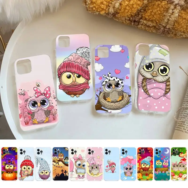

Cartoon Cute Owl Phone Case For iPhone 14 13 12 Mini 11 Pro XS Max X XR SE 6 7 8 Plus Soft Silicone Cover