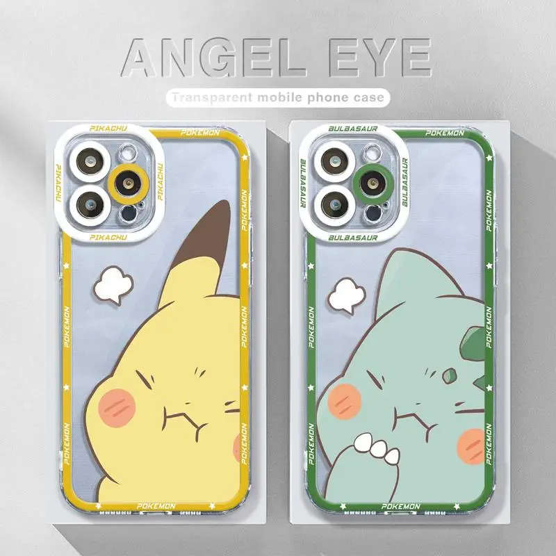 

Pokemon Pikachu Bulbasaur Clear Phone Case For Apple iPhone 14 13 12 11 Pro Max 13 12 Mini XS Max XR X 7 8 6 6S Plus Soft Cover