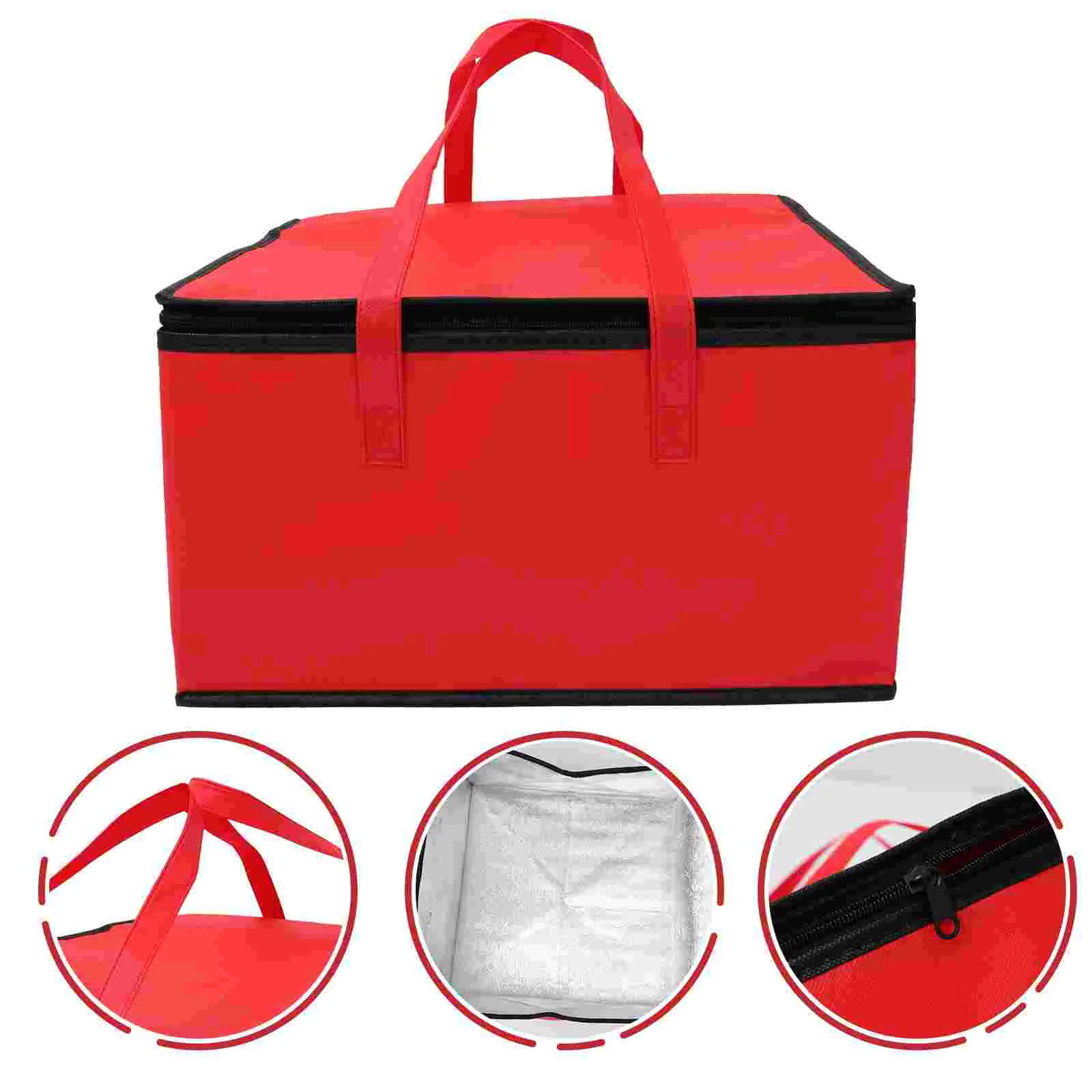 

Insulated Delivery Food Lunch Thermal Grocery Tote Pizza Bento Cooler Warmer Catering Portable Hot Shopping Commercial Picnic