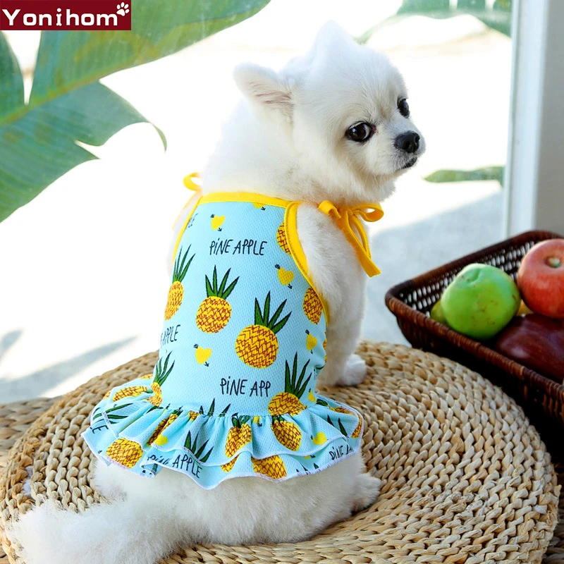 

Fashion Fruit Print Pet Dog Clothes Summer Cool Dress T-shirts Sling Skirt for Small Medium Cat Dog Poodle Pug Dress Vest Shirt