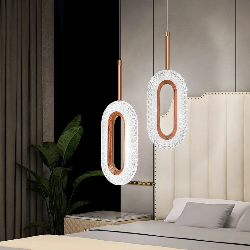 Modern Led Crystal Pendant Lamp for Bedroom Bar Pendant lights Bedside Hanging Lamps Nordic Chandelier Indoor Lighting Fixtures