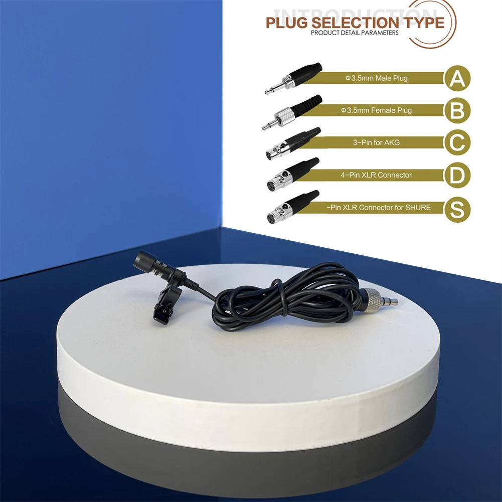 

Cardioid Lavalier Lapel Microphone 3.5mm XLR 3-Pin XLR 4-Pin Lavalier Lapel Clip Audio Miniature Mic For Wireless System